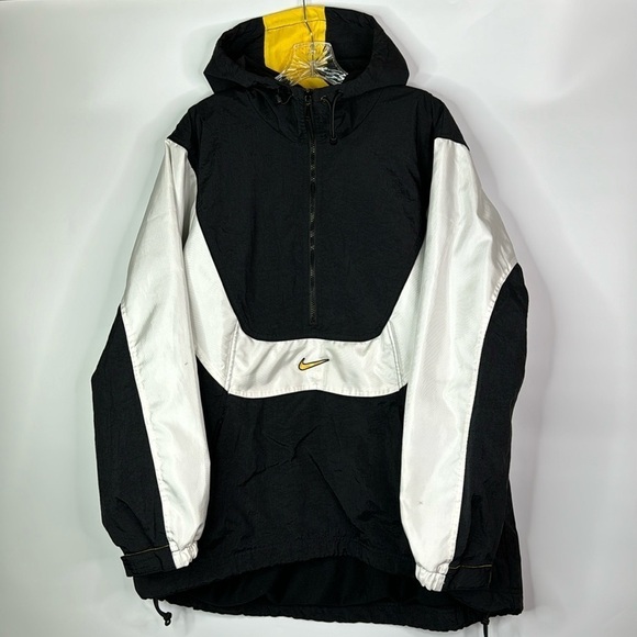 Vintage Nike Center Swoosh Half Zip Black Jacket Size XL - Picture 1 of 14